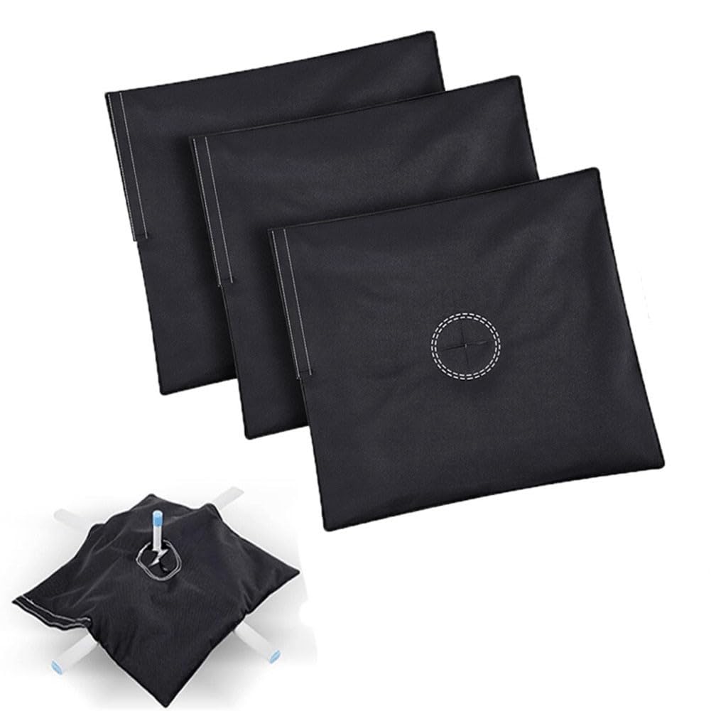 Sacchetti di sabbia riutilizzabili, confezione da 3 basi di peso in tela per bandiere da esterno, tende, ombrelloni, ancoraggi di stabilità riempibili, 45 x 48 cm, nero