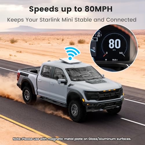 Image of Starlink Mini Mount, 200lbs Heavy Duty Starlink Mini Magnetic Mount with Adjustable Magnets Installation Holes, Lockable Star Link Mini Roof Mounting Kit for RV Car Boat Truck-Aluminum Alloy