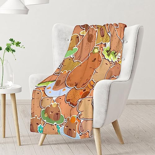 Blanket Gifts - 50"x60" Cute Throw for Boys, Girls - Brown Soft Fuzzy Blankets for Bed, Couch & Living Room