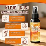 Meoeot Płyn do usuwania kleju z skrobaczką, 100ml płyn do usuwania kleju, produkt do usuwania kleju samoprzylepnego, bez pozostałości do samochodów, okien, ścian, zdejmuje etykiety z taśmy klejącej