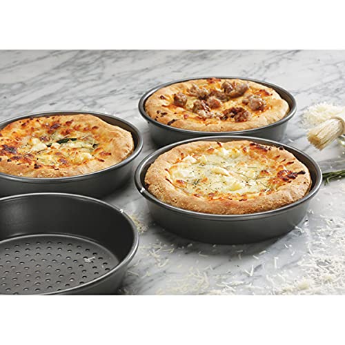 Chicago Metallic Professional Perforated Mini-Deep Dish Pizza Pan Set #TOP3