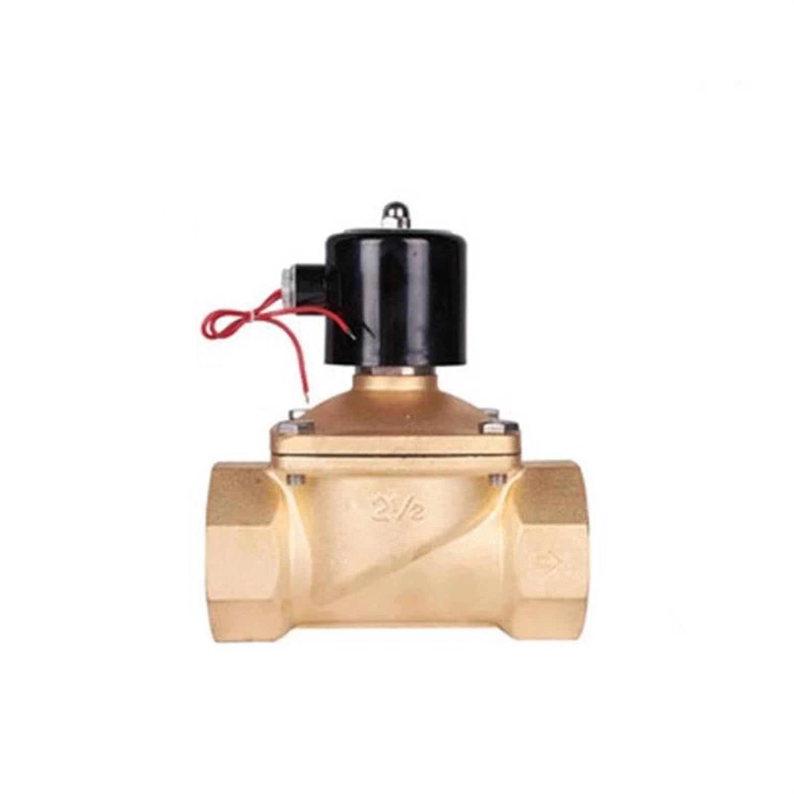 HKYPCOKVK 2-1/2"" Normally Closed Brass Solenoid Valve Electric 220V For Water Oil Gas(BSP-380VAC)