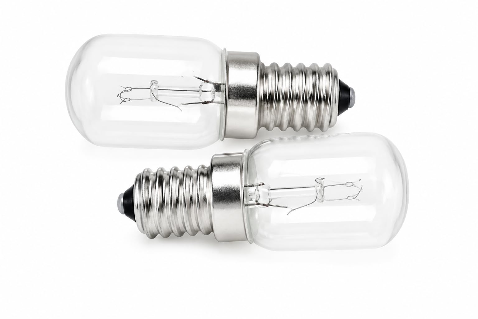 Small Incandescent Pygmy Light Bulbs with E14 Screw Cap, Pack of 2 | Clear Glass Finish, Fridge or Appliance Use, Tubular Shape, Screw Base Fitting, Warm White Glow-image-32