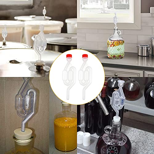 Barboteur Fermentation Airlock Bubbler 2 Pcs Fermentation Barboteur Plastique Barboteur Tubes Fermentation Bonde de Fermentation avec Couvercle en pour Fabrication de Vin de Bière à Domicile - Image 7