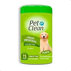 Lenço Umedecido Filhote Toalhas Umedecidas Pet Clean 75 Unidades