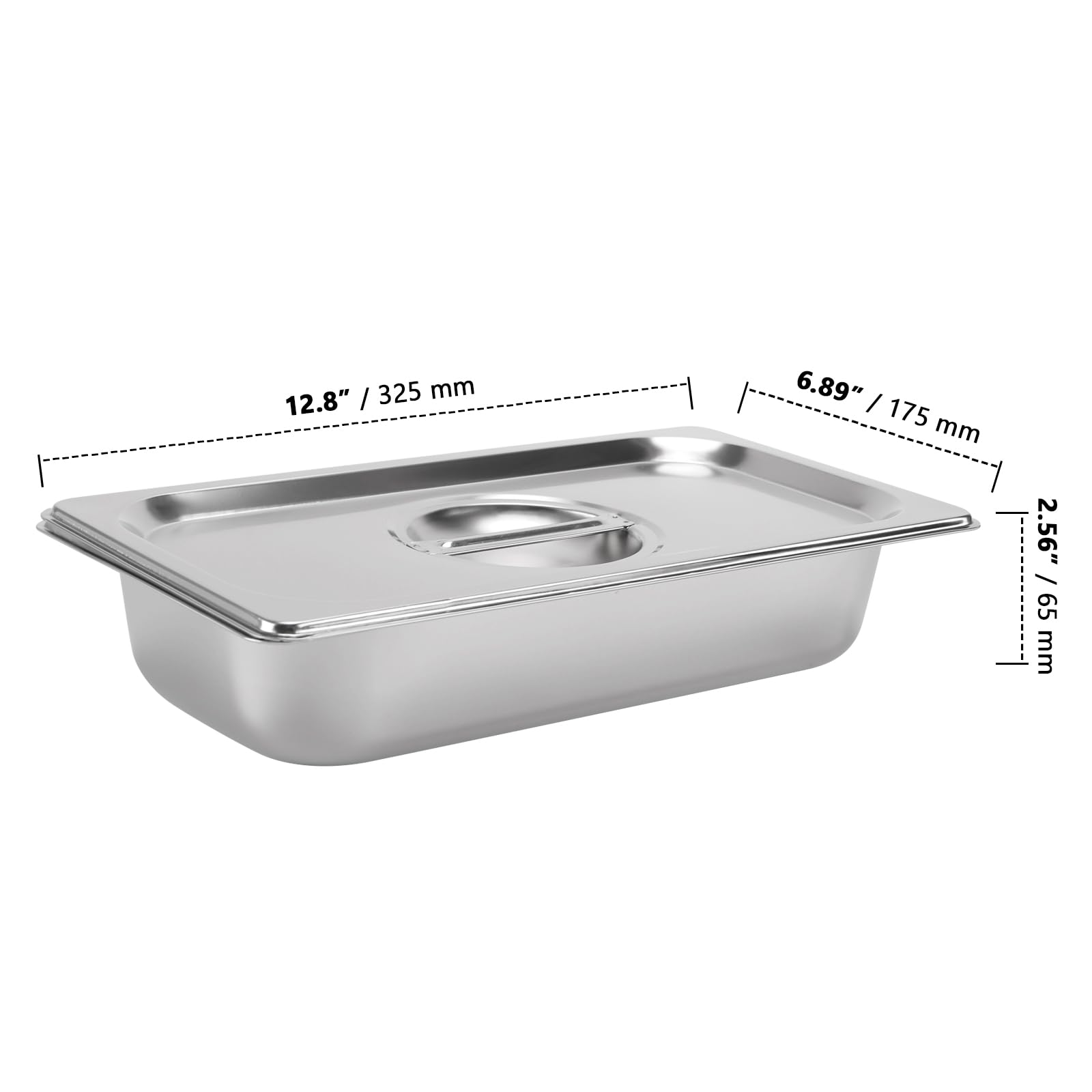 ZOENHOU Juego de 4 piezas de acero inoxidable con tapa, recipiente GN 1/3, 32,5 x 17,5 x 6,5 cm, cuencos de metal para marinar carne, organización de cocina, almacenamiento de alimentos, apto para