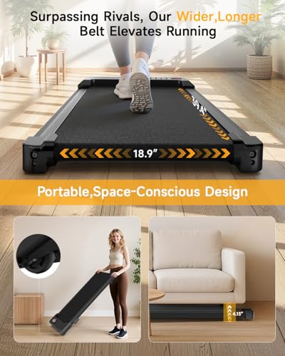 Image of Walking Pad Treadmill with Handle Bar,Walking Pad with Incline 8%,2.5HP Quiet Under Desk 320 lbs 2 in 1Treadmills for Home Office,Compact Foldable Walking Pad,Remote Control&LED Display