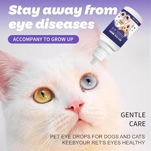 MagiSel Haustier Augentropfen, Augenreiniger für Haustiere, Augentropfen Für Hunde Und Katzen, Lindert Juckreiz Und Irritationen, Trockenheit, Tränenflecken, Entfernt Tränenstein (15ml)