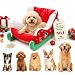 Christmas Santa Sleigh Dog Bed Washable Plush Sofa Beds for Cats and Pets