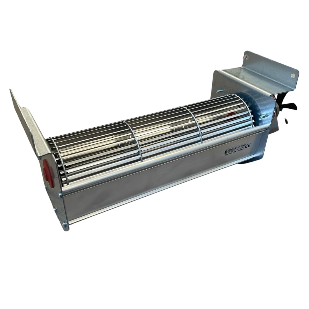 Ventilatore AzFire 153455 - TGO 80/1 - 270/35 (per stufa a pellet) - Lunghezza 383 mm - Diametro ventola 80 mm - Lunghezza ventola 270 mm - Portata 337 m3/h - Potenza 82 W