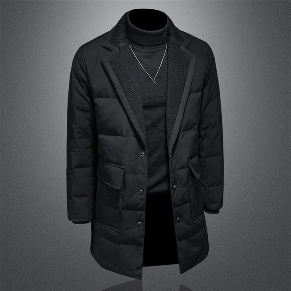 Youllyuu Medium Length White Duck Down Men's Coats Solid Single Breasted Autumn Winter Thicken Jackets