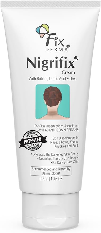 Fixderma Nigrifix Cream for Acanthosis Nigricans with Lactic Acid | Dermatologist Tested Retinol Cream | For Dark Body Parts like Neck, Ankles, Knuckles, Armpits, Thighs & Elbows | Exfoliant - 50g
