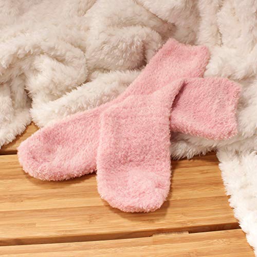 Image of BambooMN Women's Super Soft and Cozy Feather Light Fuzzy Socks - Multiple Color Options - Two Sizes - Value Packs