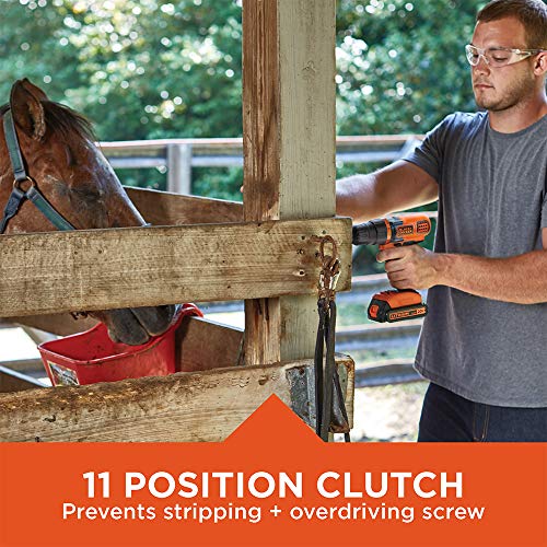 BLACK+DECKER 20V MAX Cordless Drill / Driver, 3/8-Inch (LDX120C)