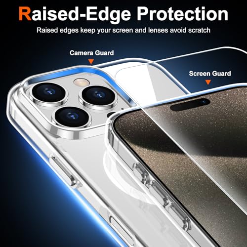 Image of Thermoplastic Polyurethane For iPhone 15 Pro Clear Case, [Compatible With Magsafe][Anti-Yellowing][Military-Grade Protection] Shockproof Slim Phone Case For iPhone 15 Pro 6.1 Inch