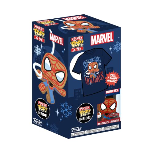 Funko Pocket POP! & Tee: Marvel, Spider-Man, Spidey, Gingerbread, Extra, for Children and Kids, Extra Large, (XL), T-Shirt - Image 3