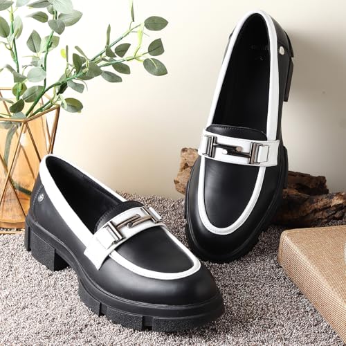 Image of YOHO Stella Loafers for Women | Comfortable & Stylish Chunky Sole Bellies | Fashion Moccasins with Footpharma Footbed | Slip-on for Casual & Formal Wear | 001