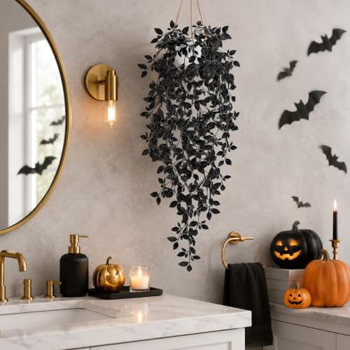 Der Rose Sztuczna wisząca roślina na Halloween, dekoracja łazienki, akcent