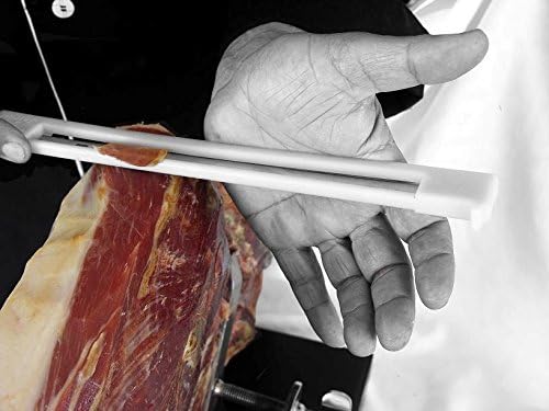 Ham Carving Knife with Anti-accident Protection for Right & Left-handed Users - 12-Inch Flexible Stainless Steal Slicing Knife for Spanish Hams and Italian Prosciutto