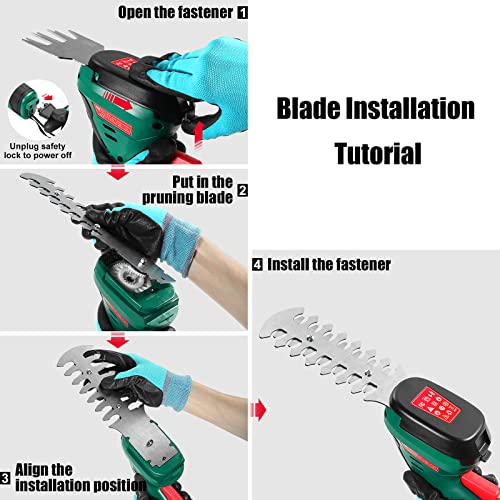 Cordless Grass Shear Handheld Hedge Trimmer 2-In-1 7.2V Hyperecho Handheld Grass Clipper Hedge Cutter With Pruning Blades And Grass Cutting Blades #TOP5