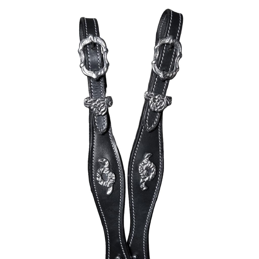 Brama West Bridon portugais avec bride baroque Aveiro Noir/argenté Taille Full