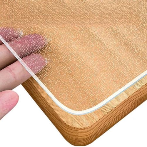Thickened Clear Plastic Table Protector 20x43 inchs/50x110cm,2mm Translucent Frosted Table Cover Protector,Desk Mat Writing Desk