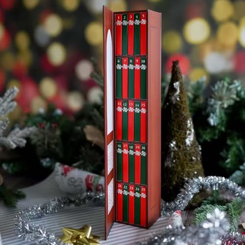2025 Adventskalender mit 24 Mini-Buch-Anhängern, Weihnachts-Countdown-Kalender mit literarischen Ornamenten zur Dekoration, für Bücherliebhaber als Geschenk