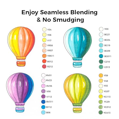 Image of Ohuhu Alcohol Markers Brush Tip- 104-Color Double Tipped Alcohol Based Art Marker Set For Artists Adults Coloring Illustration- Honolulu Of Markers- Dual Tip Brush & Chisel- Refillable, Multicolor