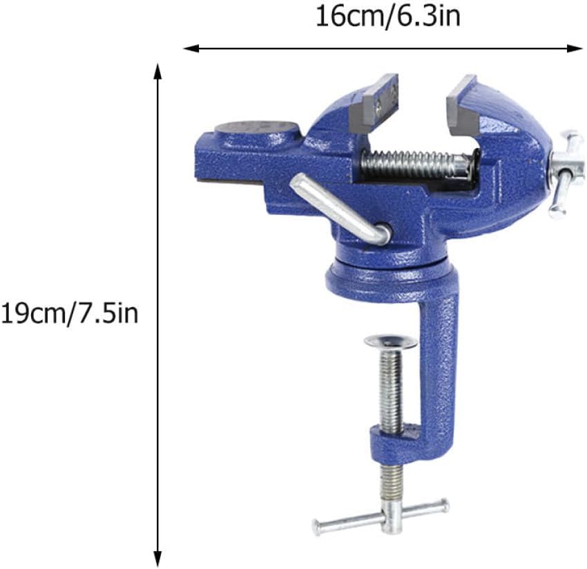 360° Rotating Clamp-on Bench Vise 50mm Small Table Vise Multi-function Fixed Workholding Tool for Woodworking Repair and Teaching Use