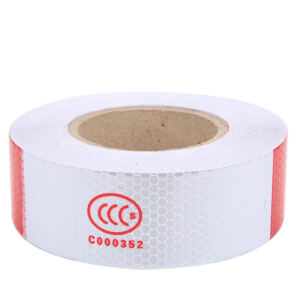 Red & White Reflective Safety Tape – 50ft X 2" – Waterproof For Trailers, Trucks, Cars