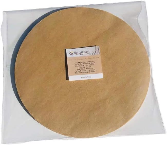 12 inch Worthy Liners Natural Parchment Paper Round 500 Pack