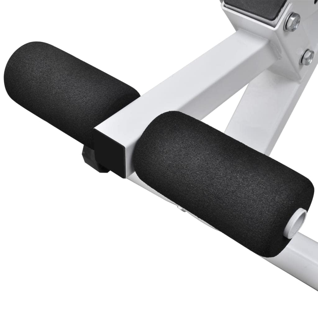 Trainingsbank aus Stahl mit 5-fach verstellbarer Rückenlehne 133x41x47,5 cm für Heimtrainer und Fitnessgerät, Hantelbank geeignet für Kraftstation, Muskelaufbau, Workout