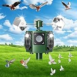2026 Upgraded Solar Ultrasonic Bird Repellent Devices Outdoor Woodpecker Deterrent for House with Motion Sensor & Reflectors & Flash Light Scare Birds Away Waterproof Pigeon Repellent for Garden Farm