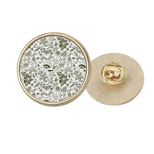 Broche ronde métal doré pour moderniser une veste unie noire blanche