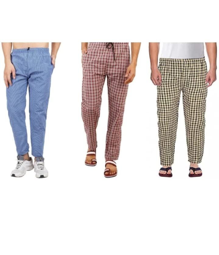 100% Cotton Nightwear Sleepwear Casualwear Men's Pyjamas Pack of 3 (X- Large)-image-1