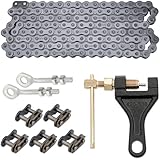 420 Motorcycle Chain 420 Standard Roller Chain 132 Link, 420 Drive Chain for 110 125cc Dirt Pit Bike ATV Quad Go Kart Scooter Mini Bike (Whit Chain Breaker +0.4" Chain Axle Adjuster)