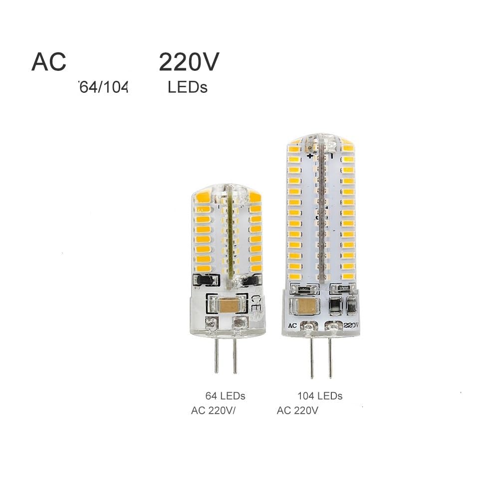 HHF Illuminazione domestica, Confezione da 15, Lampadina LED AC220V G4 5W/7W SMD3014 Lampadario Faretto for interni domestici(Cold White,104LEDs 7W)