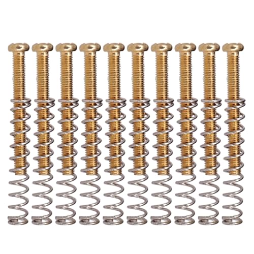 XINGLIDA Lot de 10 vis de montage à double bobine et ressorts pour micro Humbucker - Accessoires pour guitare électrique (GS#)