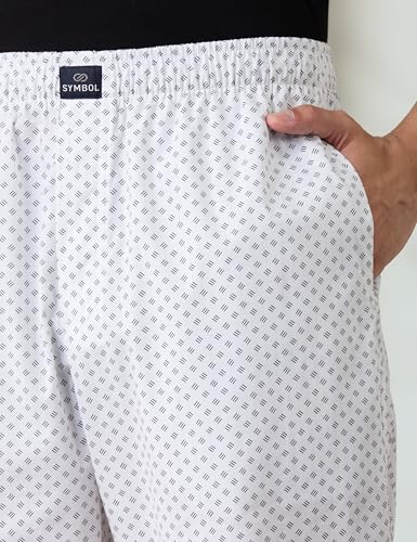 Image of Amazon Brand - Symbol mens 100% Cotton Pyjama /Lounge Pants |Regular Fit | Printed | Available in Plus Sizes