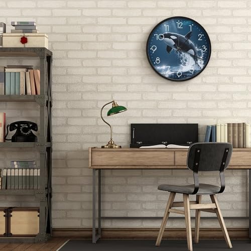 Reloj de pared analógico silencioso 10 pulgadas redondo miniatura 6