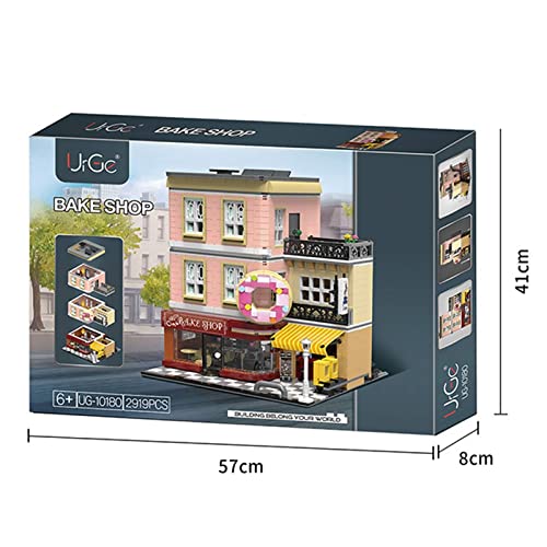 Wanjun Backhaus Stadt Straßenansicht Moc Gebäude Villa Modell 2919 Teile Gebäude Bäckerei Bausteinmodell Baustein… – Bild 8