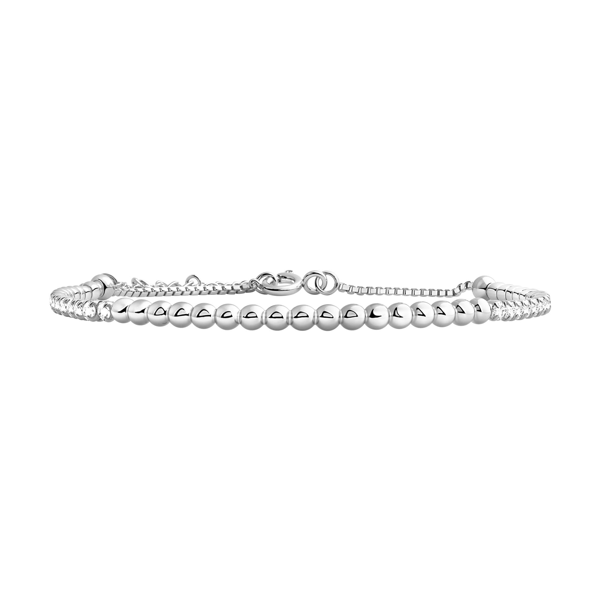 Sofia Milani Pulsera para Mujeres en Plata de Ley 925 - con Circonita - Colgante de Bola