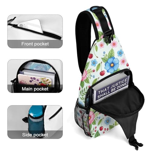 Lightweight Chest Shoulder Backpack, Chest Bag, Fashion Day Pack For Women And Men Floral Flowers4