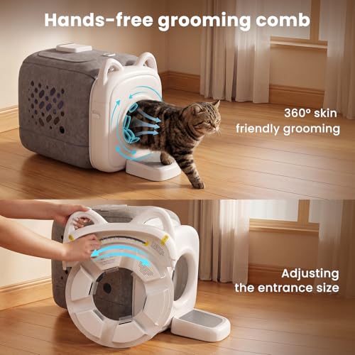 Image of Cat Self Groomer Pro for Hairball Control and Shedding Relief 360 Skin Friendly Brush Pet Hair Remover Tool Gentle Self Cleaning Automatic Fur Collection Smart Grooming House for All Cats