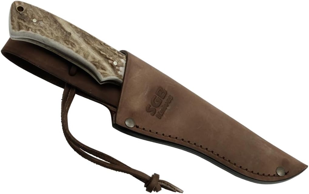 PUMA SGB Teton Staghorn Hunting Knife with Leather Sheath