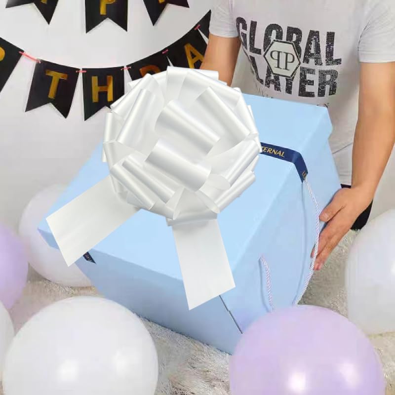 Image of 14 Inch Big White Bow,1Pcs Big Bow for Present,Big Gift Bow for appliances,Bikes,Table Decorations and Party Events (Matte-White)