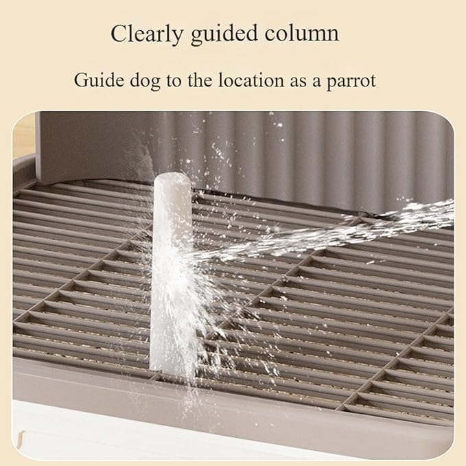 Inodoro para perros con protector contra salpicaduras, adiestramiento de perros, columna de pared, gato, rejilla extraíble, bañera blanca, limpieza rápida, a prueba de fugas