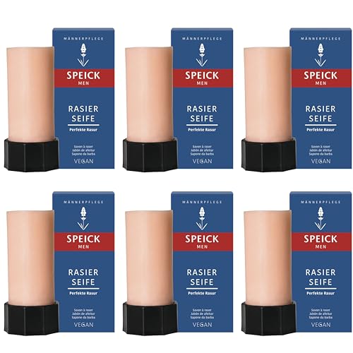 Speick Shaving Soap Stick 50g (Pack of 6), Shaving Stick For men, Normal And Sensitive Skin, Shaving Soap For Men