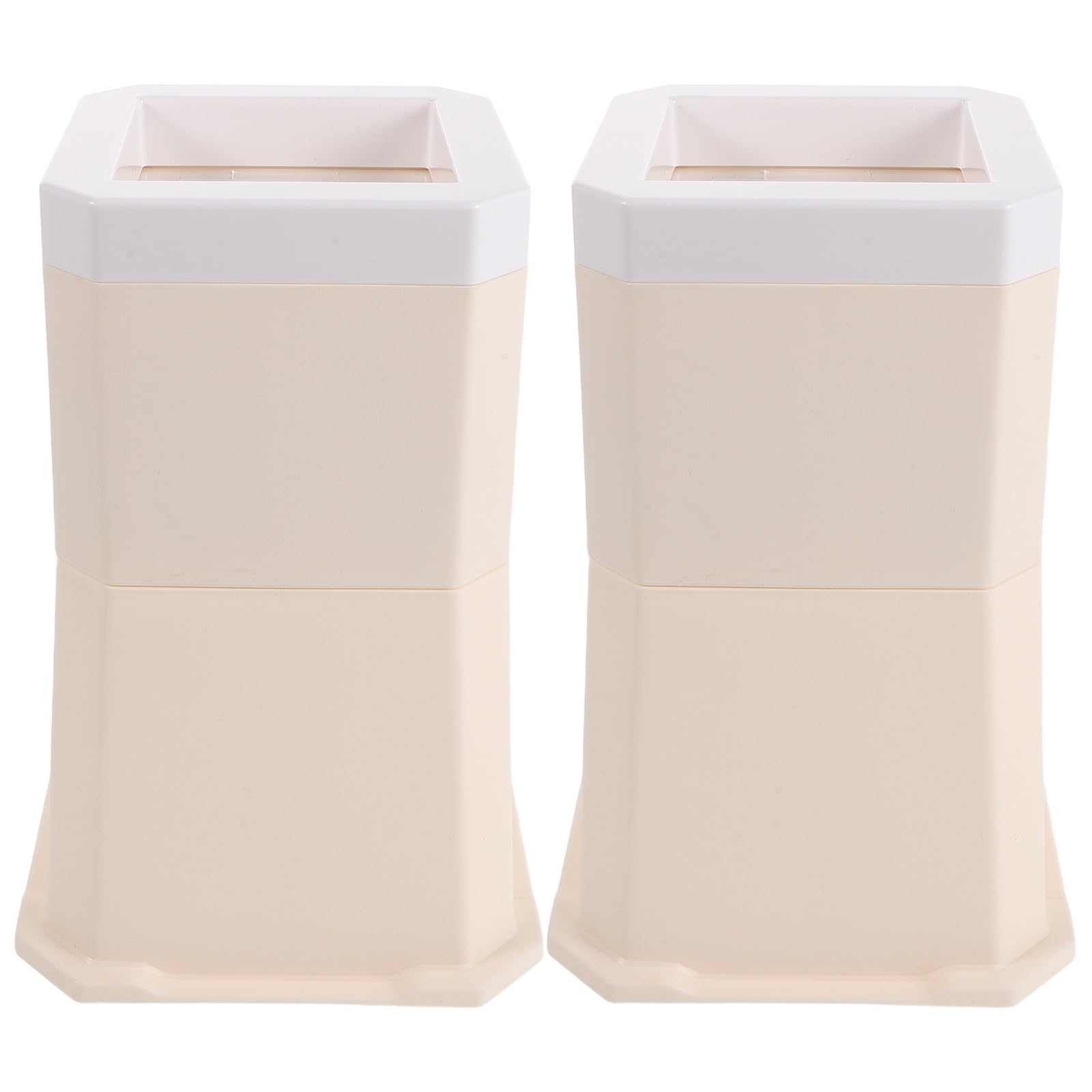 Housoutil 2 Piezas Bloques Elevadores Apilables de Plástico Beige