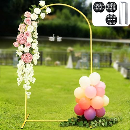 Wedding Arch Backdrop Stand Balloon Arch Stand Wedding Arches for Ceremony Metal Arch Backdrop Stand for Birthday Anniversary Wedding Party Baby Shower (6.6FT Arch) - Image 4